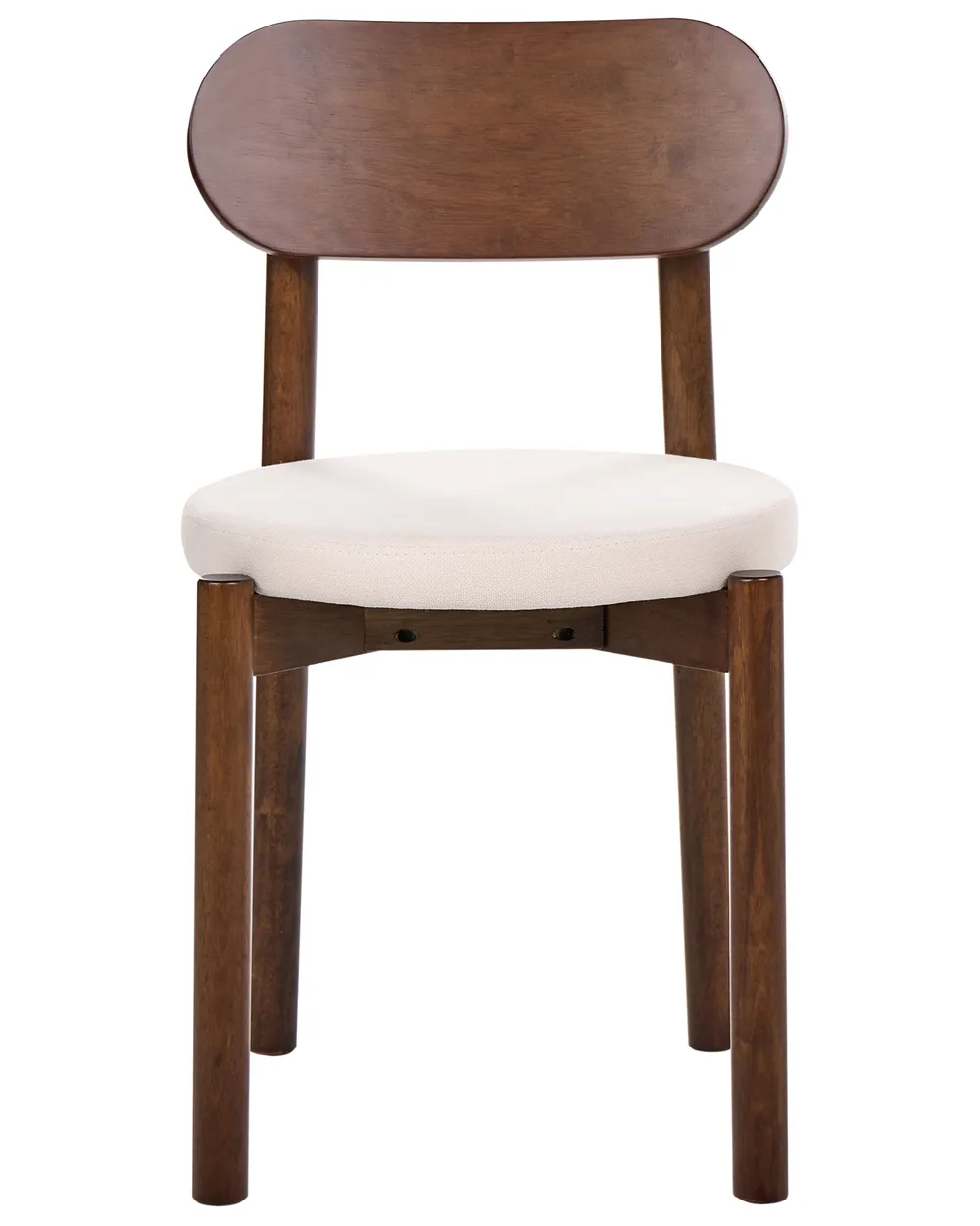 Set of 2 Dining Chairs PAULINA Wood Brown/ Light Beige_1070690
