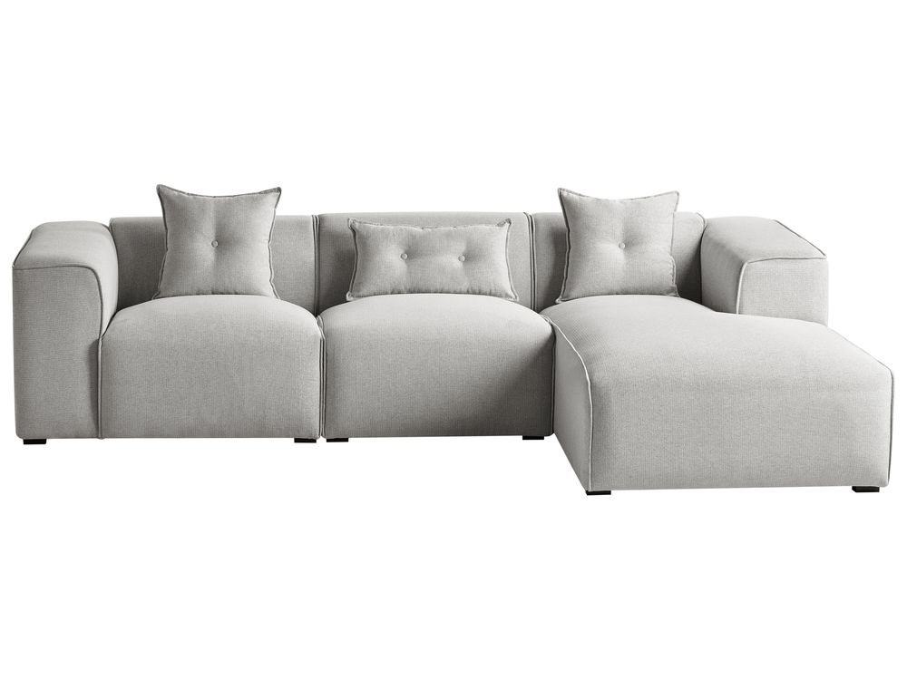 Corner Sofa DOLVA Fabric Light Grey Left Hand