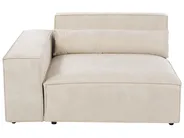Modular Sofa 3 Seater HELLNAR with Ottoman Velvet Light Beige_911012