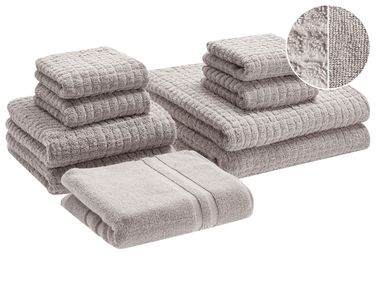 Set 8 Asciugamani Da Bagno Turchi - Colore Grigio Silenzioso - Morbidi E Assorbenti