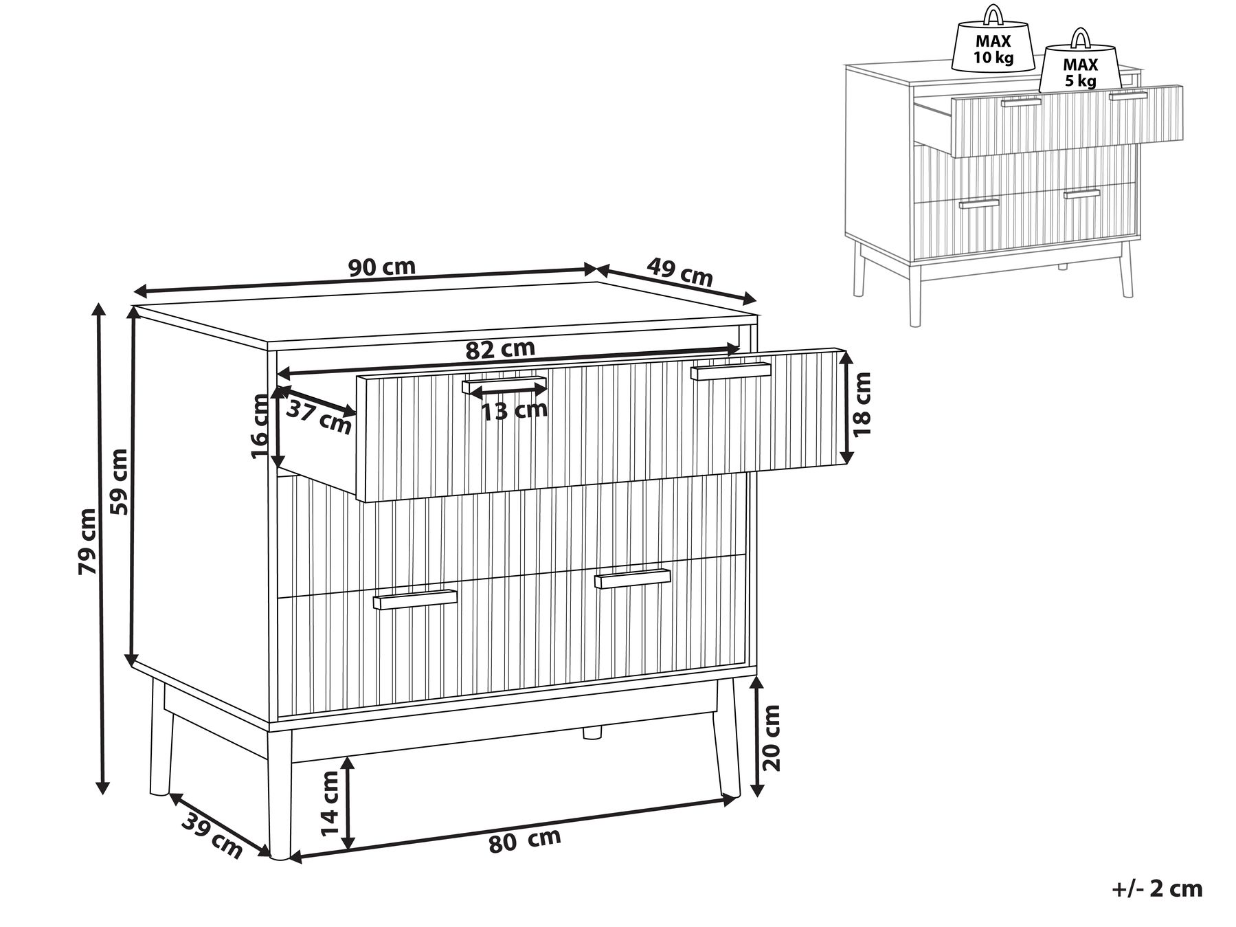 3 Drawer Chest Light Wood LYNWOOD_945562 3 Drawer Chest Light Wood LYNWOOD_945562