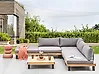 Garden Corner Sofa with Table 5 Seater FRAZZANO Modular Certified Acacia Wood Grey