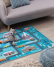 Kids Rug KIGI Blue 80 x 150 cm_1178358
