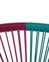 Conjunto de 2 sillas de balcón de ratán azul turquesa/rosa/negro ACAPULCO_718108