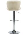 Barhocker Kunstleder beige höhenverstellbar 2er Set VALETTA_782070