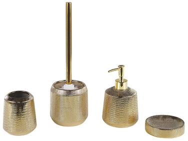 4-częściowy zestaw akcesoriów łazienkowych ceramiczny złoty PINTO
