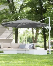 Parasol ogrodowy na wysięgniku 300 cm SAVONA Ciemnoszary Szary_699604