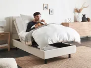Adjustable Bed Fabric DUKE 90 x 200 cm (EU Single) Light Beige_973298