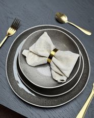 Set di stoviglie in gres grigio Stellar | Maisons du Monde