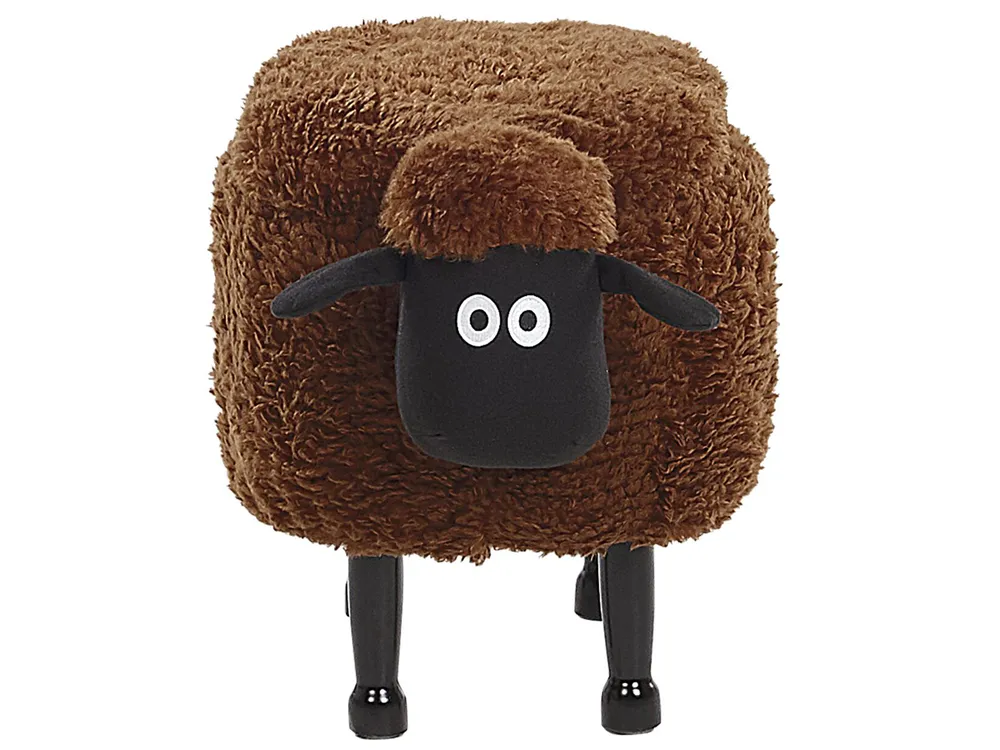 Pufa zwierzak ze schowkiem SHEEP Baranek Brązowy_783620