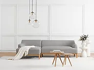 Ecksofa SOSJO Stoff Hellgrau rechtsseitig_1175881