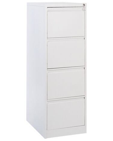 Armoire de rangement à 4 tiroirs en métal blanc BARITE