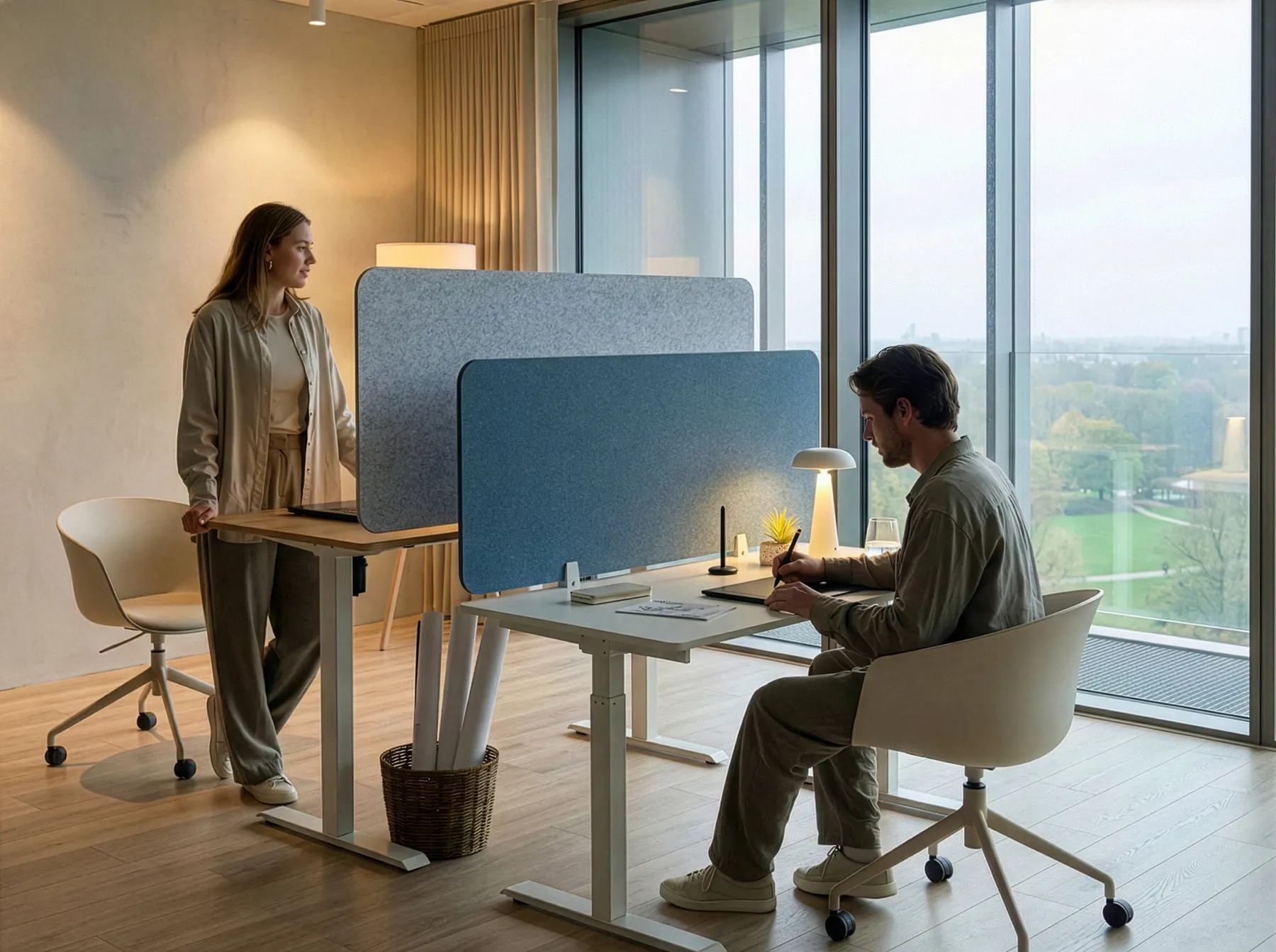 Desk Screen SPLIT 120 x 50 cm Blue_1055910