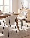 Set of 2 Dining Chairs KIANA Fabric Light Beige