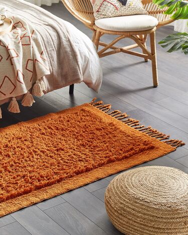 Cotton Shaggy Area Rug 80 x 150 cm Orange BITLIS