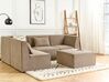 Right Hand 4 Seater Modular Jumbo Cord Corner Sofa with Ottoman Taupe LEMVIG_875432