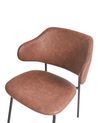 Set of 2 Faux Leather Dining Chairs Brown KENAI_939011