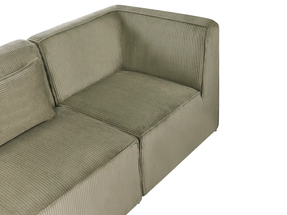 Modular Corner Sofa 4 Seater LEMVIG Corduroy Green Left Hand_1053541