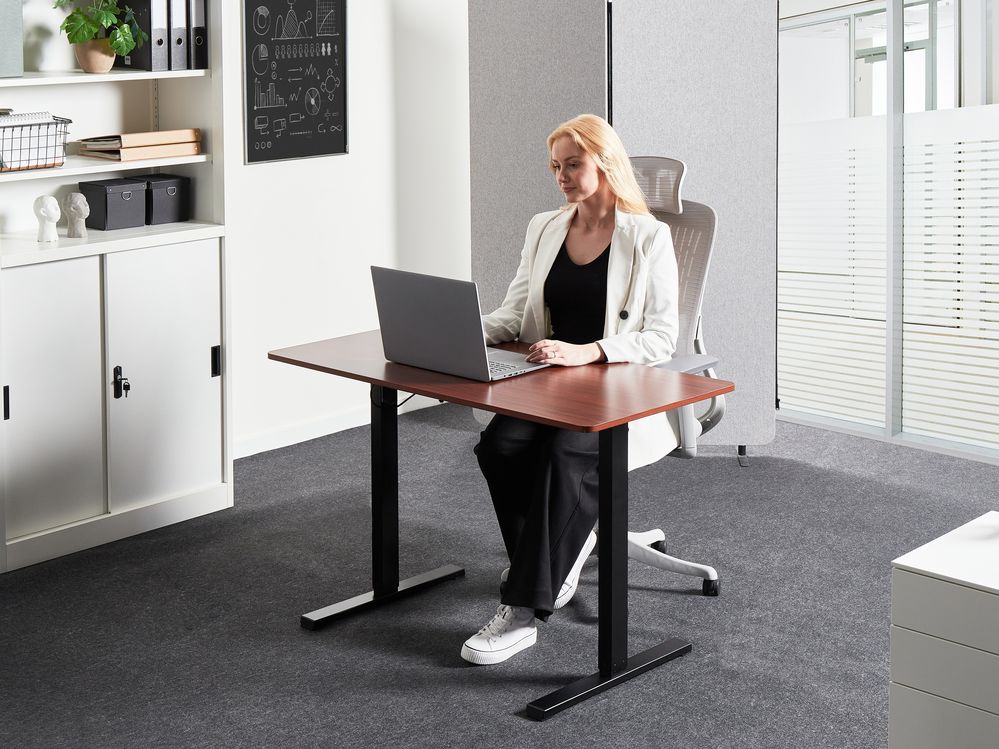 Elektromosan állítható asztal TAVARES 120 cm x 60 cm Barna/fekete