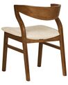 Set of 2 Dining Chairs Dark Wood and Beige MAROA_934300