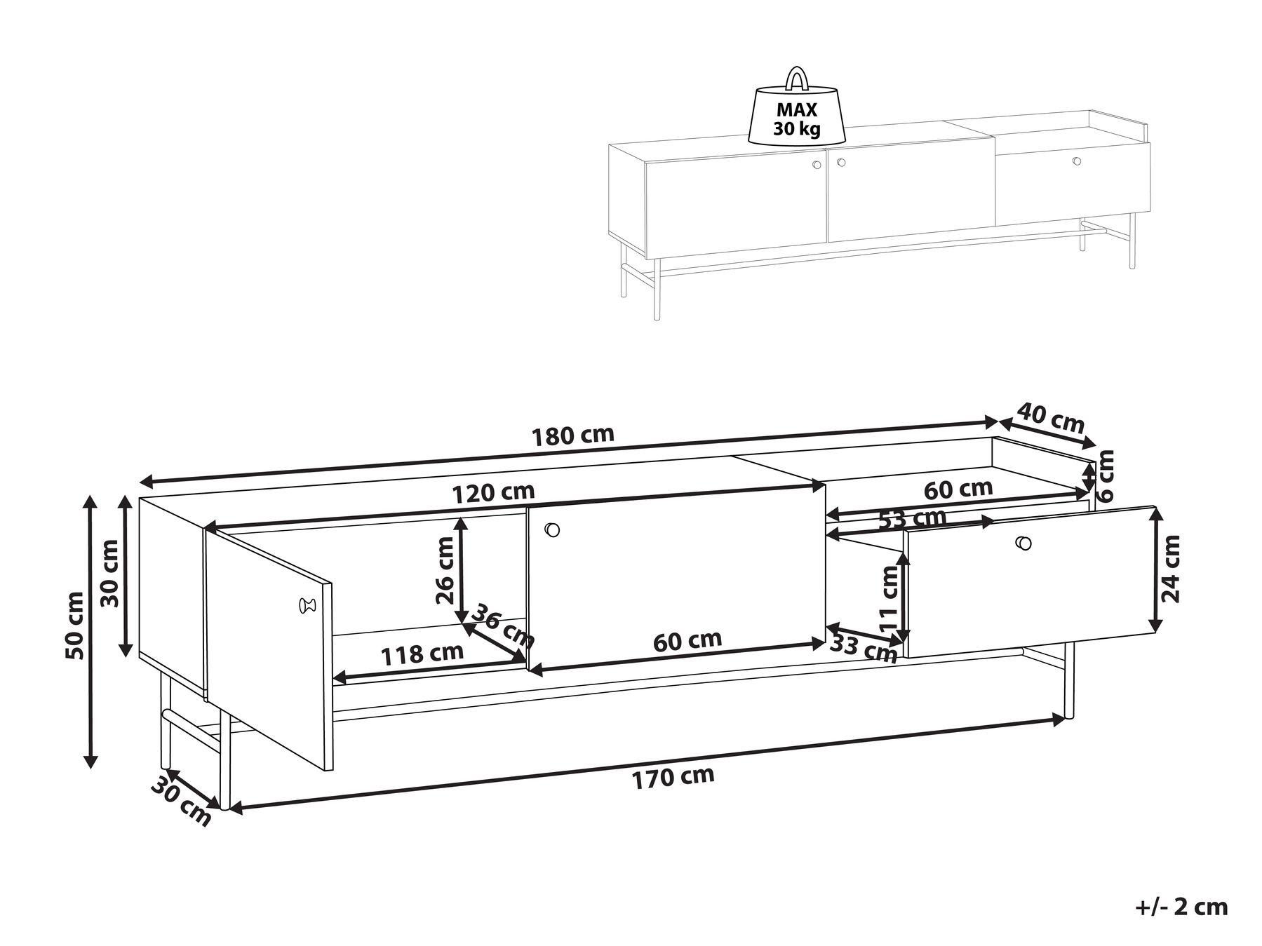 TV Stand Dark Wood LISMORE_963555 TV Stand Dark Wood LISMORE_963555