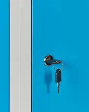 4-Door Storage Locker with Bench ATHLETE Metal Grey/ Blue_1011825