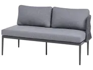 Garden Corner Sofa with Table 3 Seater LEFFE Metal Grey Right Hand_1045358
