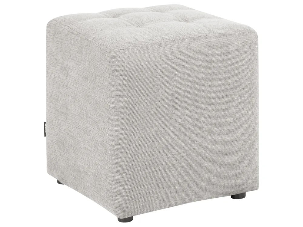 Pouffe KANSAS Fabric Light Grey