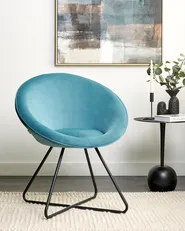 Dining Chair FLOBY II Velvet Light Blue_886094
