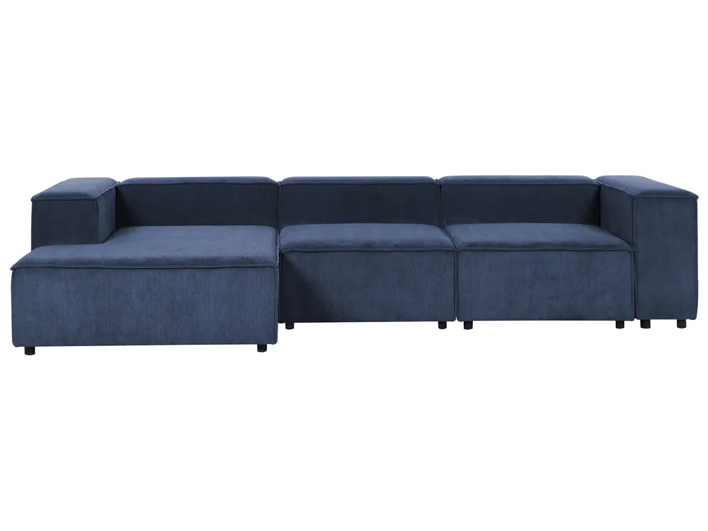 Modular Corner Sofa 4 Seater ARDAL Corduroy Dark Blue Right Hand_1008746