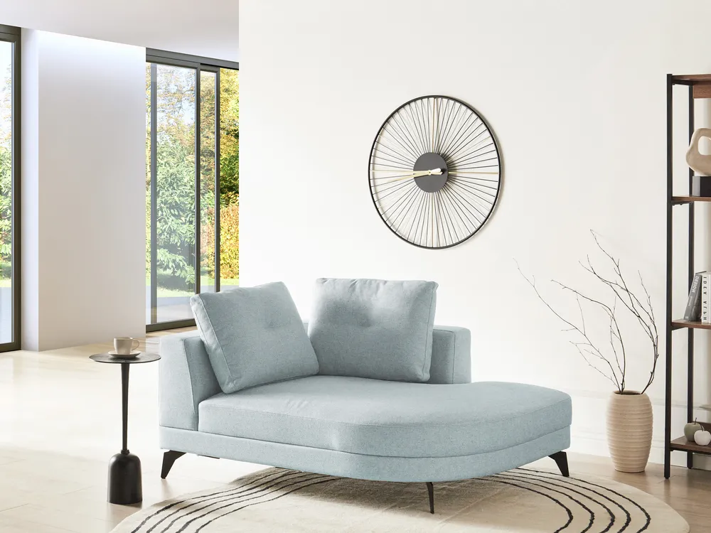 Chaise Longue MARUM Chenille Light Blue