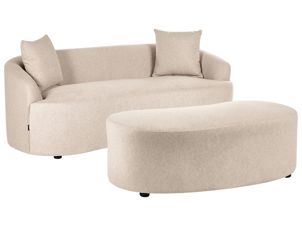 Sofa AMAL with Ottoman Fabric Beige