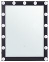 Nástěnné LED zrcadlo kovové 50 x 60 cm černé ODENAS_814048