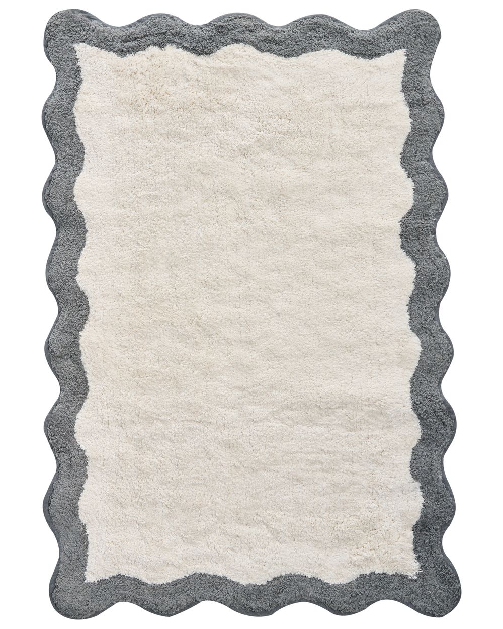 Bath Mat NANGAL Grey/ Beige 60 x 90 cm Cotton