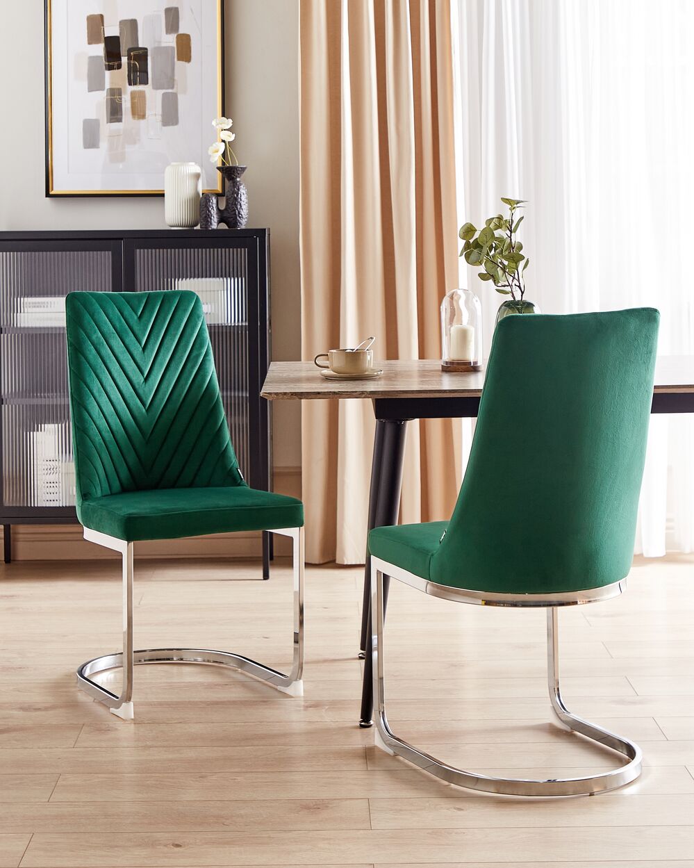 Set di 2 sedie da pranzo ALTOONA Velluto Verde smeraldo