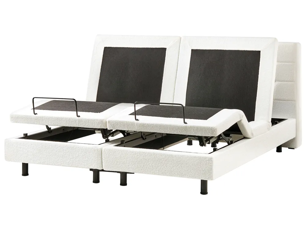 Adjustable Bed Boucle DUKE 180 x 200 cm (EU Super King) Off-White_1011497