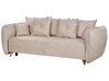 Sofa rozkładana welurowa z pojemnikiem kremowa VALLANES_904205