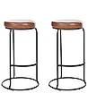Conjunto de 2 sillas de bar MILROY Piel sintética Marrón