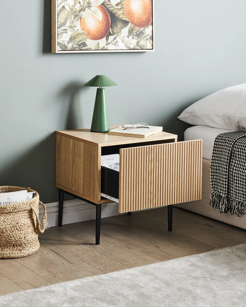 Bedside Table BLYTHE Natural Ash Wood_968600