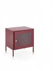 Bedside Table OSSETT Metal Dark Red_1168400