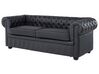 Soffgrupp 3-sits soffa + fåtölj läder svart CHESTERFIELD_769414