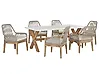 Garden Dining Set 6 Seater OLBIA with Cushions Beige