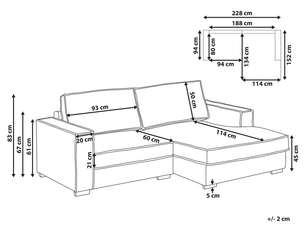 Corner Sofa KOLDING Fabric Taupe Left Hand_1008222