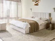 Ottoman Bed TARASCON Fabric Light Beige 160 x 200 cm (EU King Size)_1021220