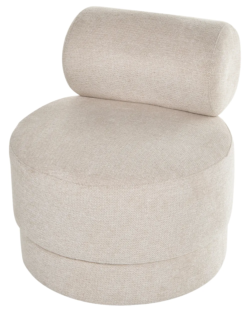 Swivel Armchair KARVIA  Fabric Light Beige_1165209