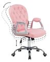 Chaise de bureau en cuir PU rose PRINCESS_862802