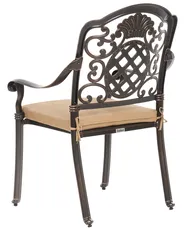 Set da pranzo da giardino 4 posti SALENTO con cuscini Metallo Marrone scuro_979496