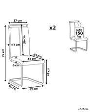 Lot de 2 chaises de salle à manger GREEDIN Cuir PU Blanc_805409