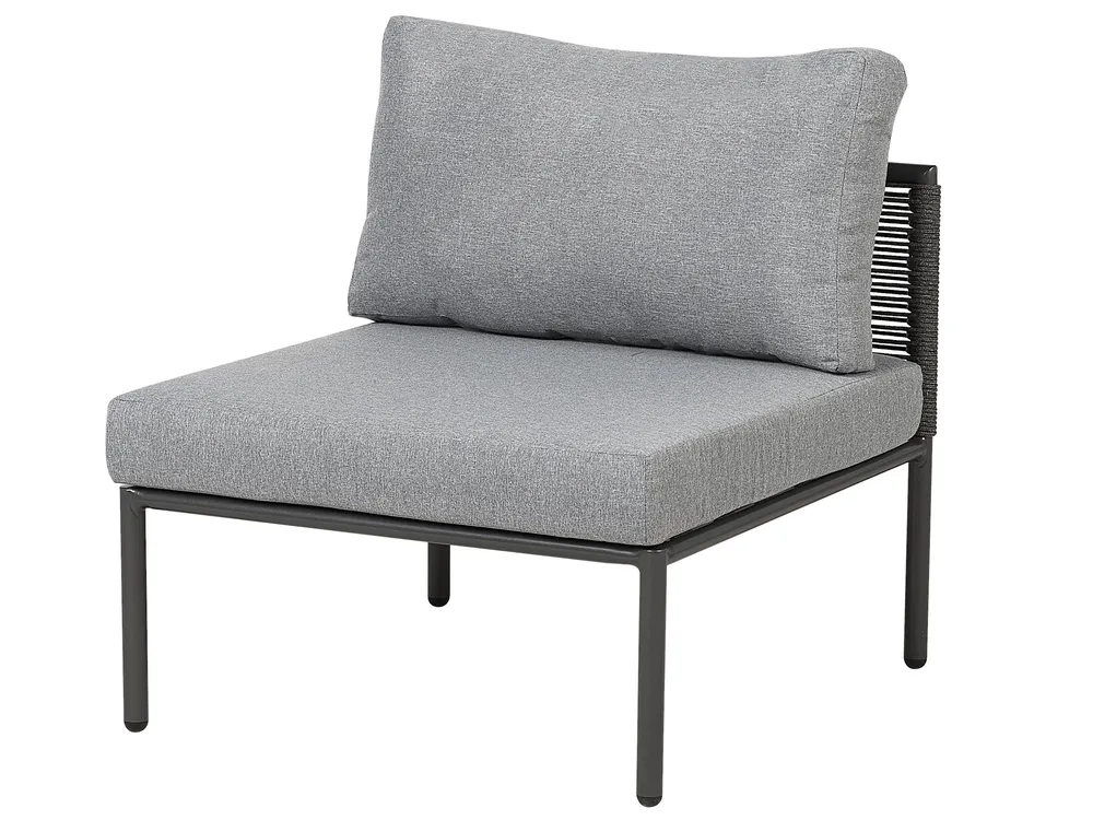 Set di divani angolari da giardino 6 posti FORANO Metallo Grigio_811015