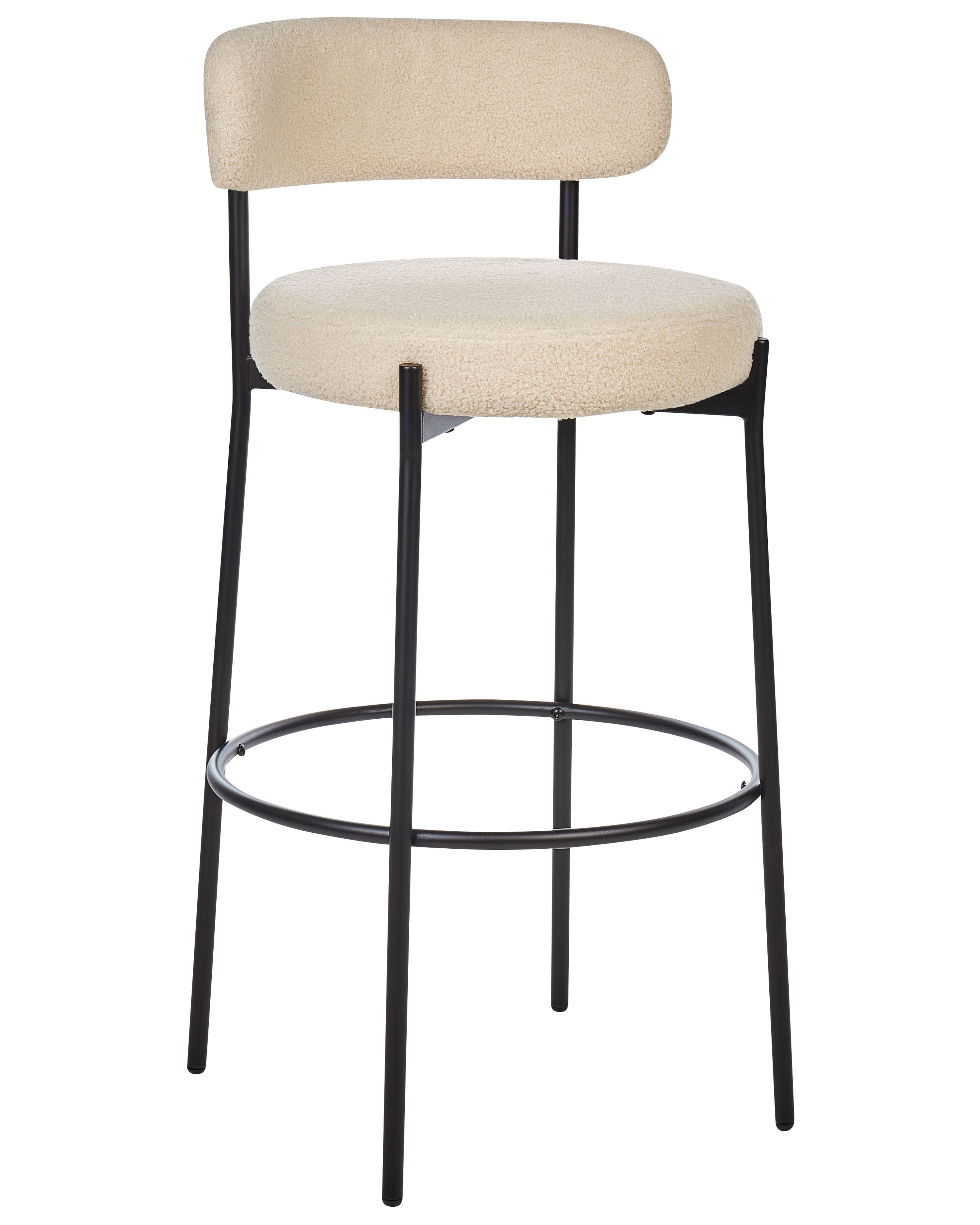 Sett med 2 barstoler ALLISON Bouclé Lys beige | Beliani.no